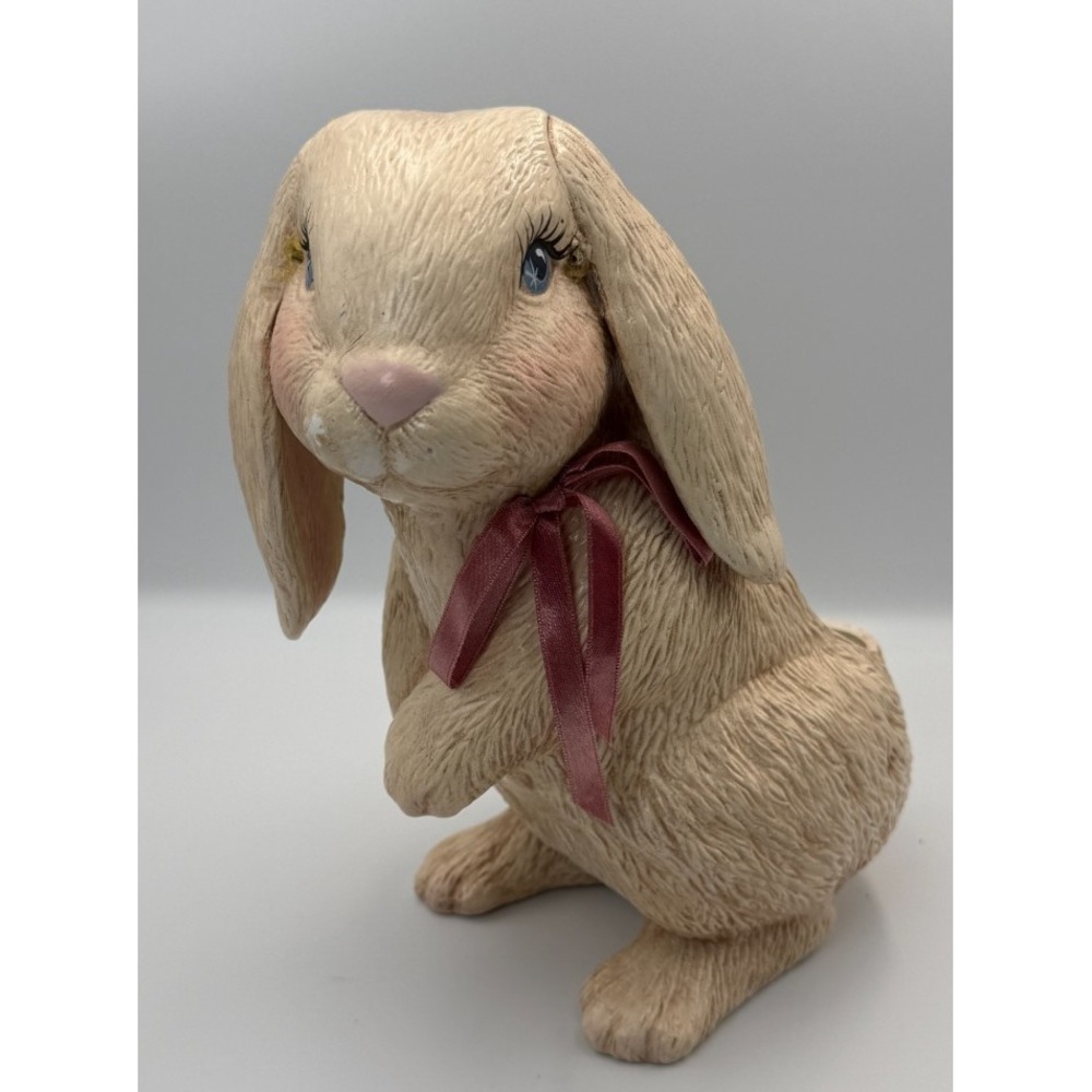 Scioto 1986 Signed Ceramic Lop Ear Bunny Rabbit Planter Spring Country - Vintage